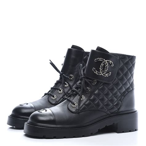 combat boot chanel|Chanel quilted combat boots.